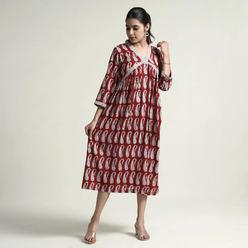 Unbeatable Prices Red - Bagh Block Printed Cotton Dress