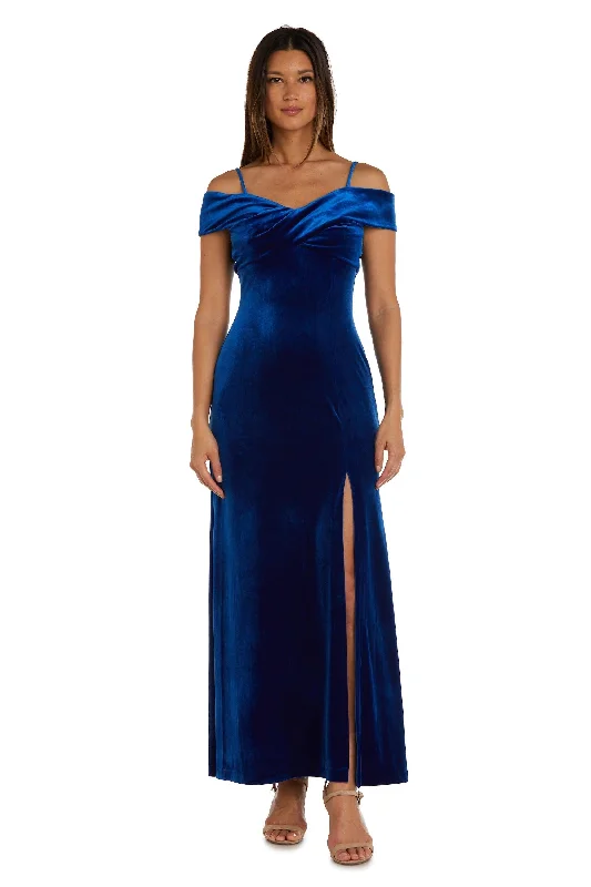 Exclusive Deal Nightway Long Off Shoulder Formal Velvet Gown 22094
