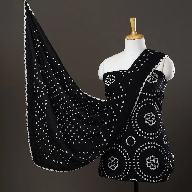 Low Prices Black - 3pc Satin Cotton Kutch Bandhani Dress Material 35
