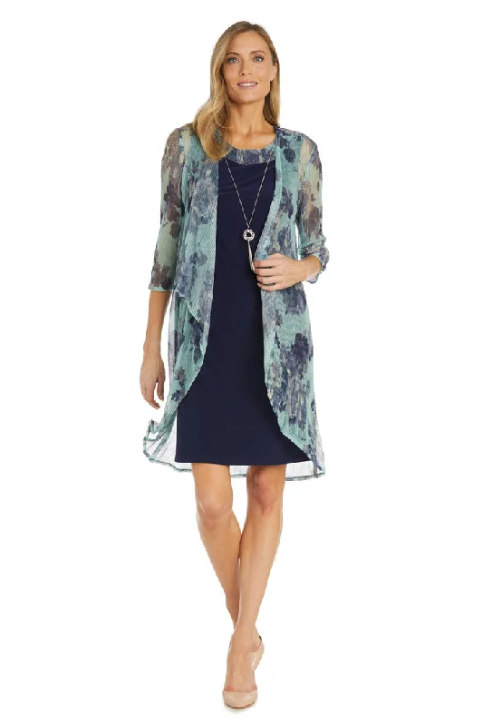 Savings Galore R&M Richards 1087 Mother of the Bride Short Printed Jacket Dress