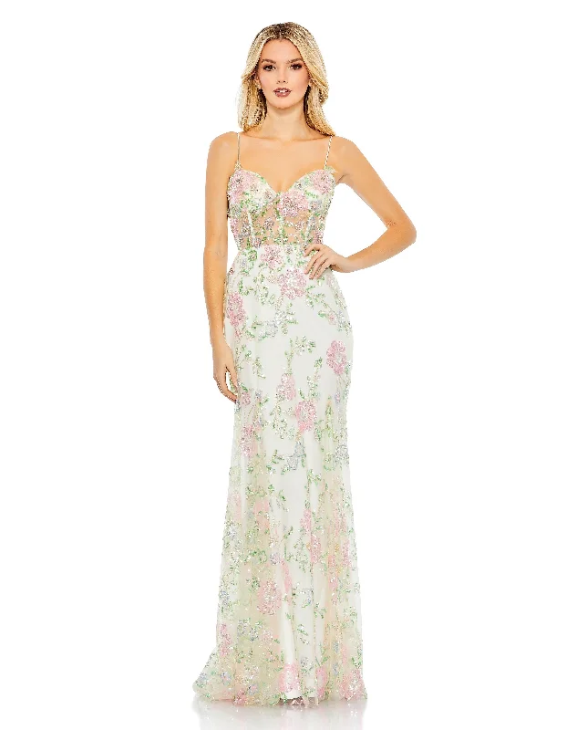 Crazy Deals Mac Duggal 68180 Long Floral Fitted Prom Gown Sale
