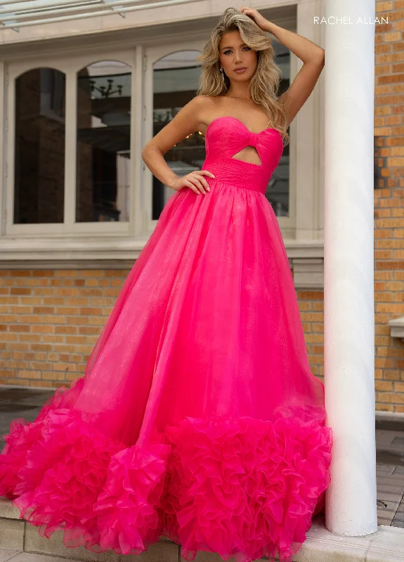 Fantastic Offers Rachel Allan 70820 Long Slit Ruffled Formal Prom Dress
