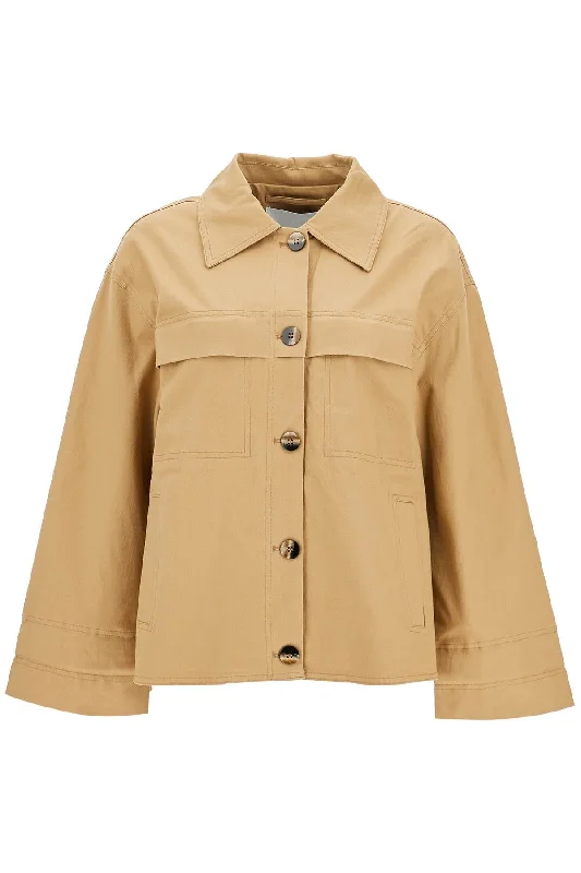 Massive Deals Ganni Women's Checked Canvas Jacket With Textu Pattern