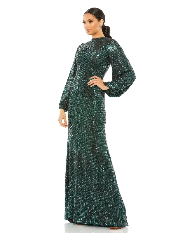 Super Deal Bottle Green 14 Mac Duggal 26576I Long Sequin Formal Dress Sale