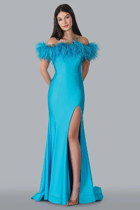 Reduced Prices Stella Couture 23127 Off Shoulder Long Evening Gown