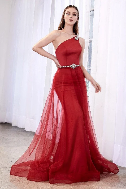 Exclusive Deal Cinderella Divine A0080 One Shoulder Prom Dress