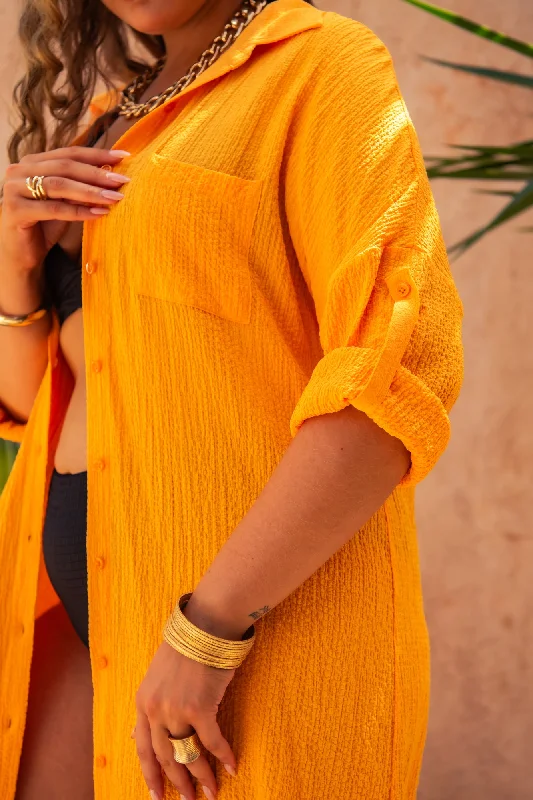 Super Bargain Sandy Shirt Dress - Marigold