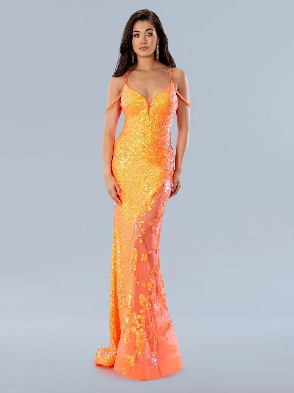 Bargain Bin Stella Couture 24153 Prom Long Formal Sequin Dress