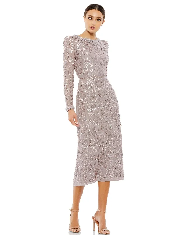 Stock Clearance Mac Duggal 93595 Long Sleeve Short Cocktail Dress