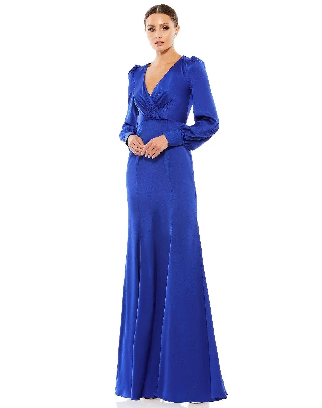 Now or Never Mac Duggal 55635 Long Sleeve Formal Satin Dress