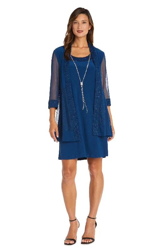 Closeout Sale Peacock 10 R&M Richards 5394 Short Mother Of The Bride Dress Sale