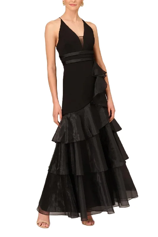 Huge Discounts Aidan Mattox MD1E202177 Long Ruffle Formal Prom Dress