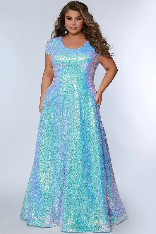 Amazing Deals Sydneys Closet SC7348 Plus Size Long cap Sleeve Prom Dress