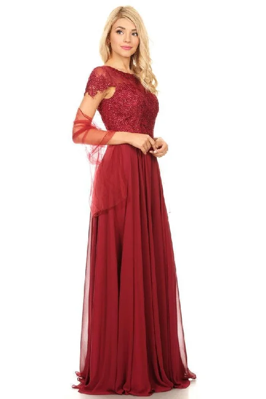 Exclusive Savings Long Mother of the Bride Beaded Chiffon Formal Gown Sale