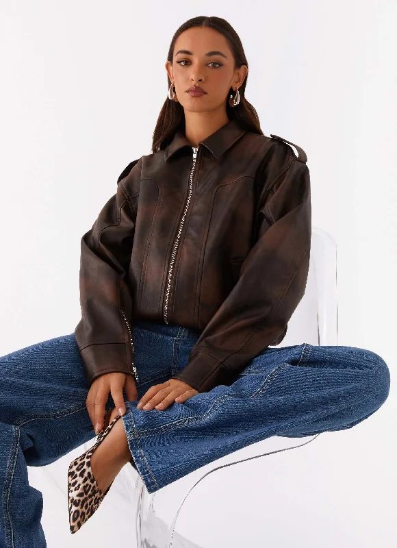 Buy Now Chicago Bomber Jacket - Chocolate