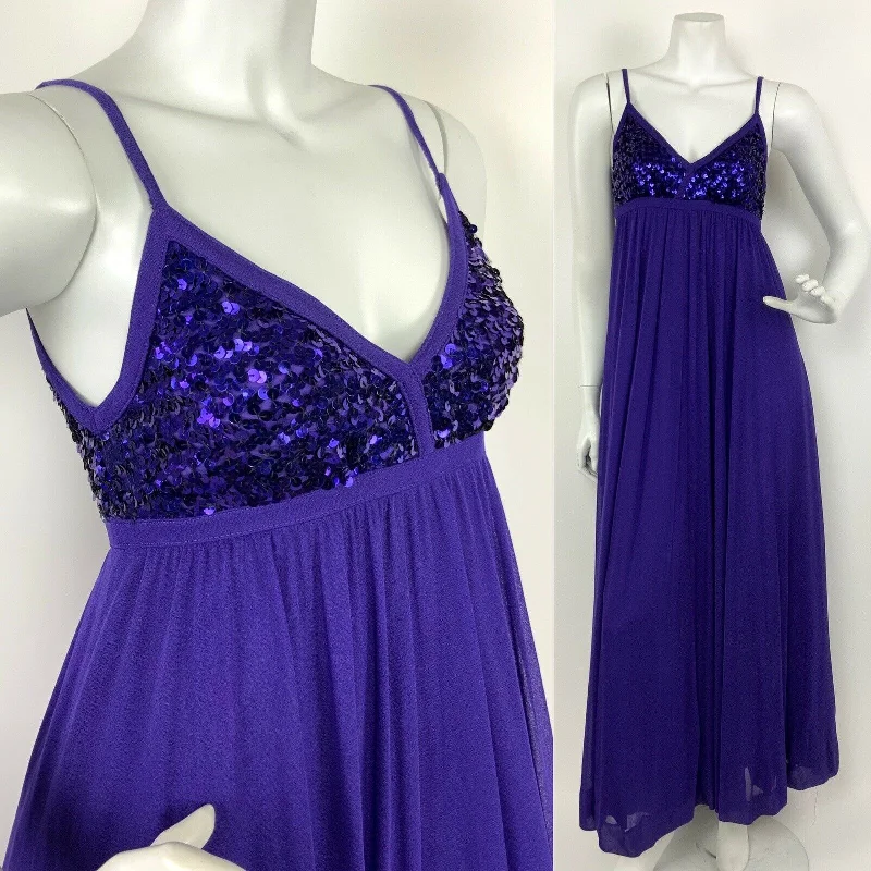 Final Markdown VTG 70s PURPLE GLITTER SEQUIN DISCO GLITZY GLAM STUDIO 54 MAXI DRESS 6 Final Markdown VTG 70s PURPLE GLITTER SEQUIN DISCO GLITZY GLAM STUDIO 54 MAXI DRESS 6