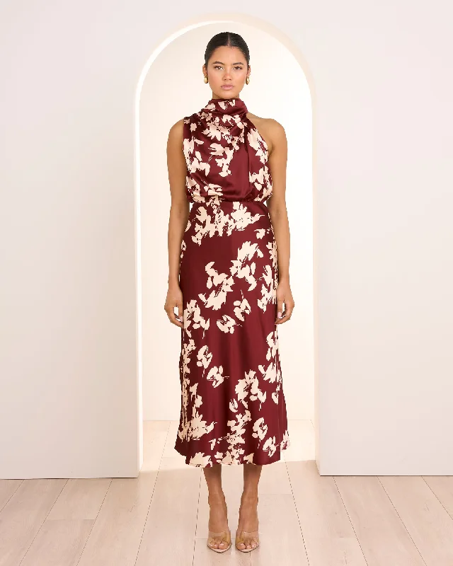 Stock Clearance Theodore High Neck Midi Dress