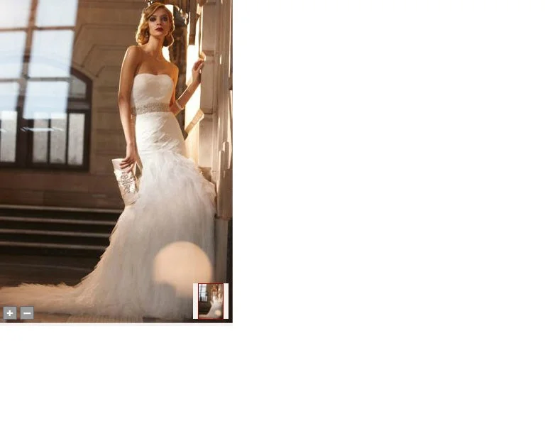 Price Drop David's Bridal  Gown with Basket Woven Bodice and Ruffled Skirt S