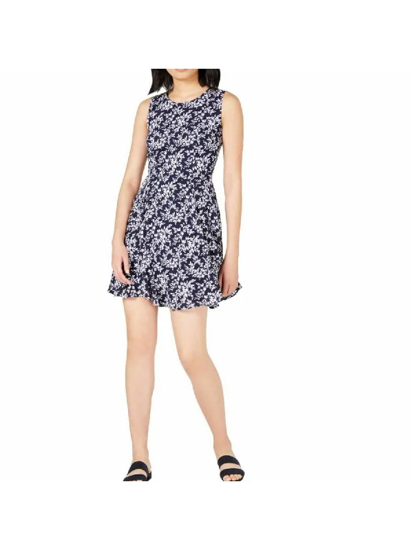 Get It Before It’s Gone MAISON JULES Womens Floral Sleeveless Jewel Neck Mini Fit + Flare Dress Get It Before It’s Gone MAISON JULES Womens Floral Sleeveless Jewel Neck Mini Fit + Flare Dress