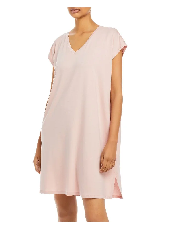 Lowest Price EILEEN FISHER Womens Pink Stretch Cap Sleeve V Neck Above The Knee Shift Dress Lowest Price EILEEN FISHER Womens Pink Stretch Cap Sleeve V Neck Above The Knee Shift Dress