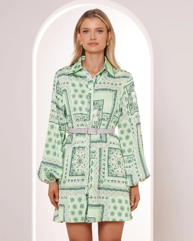 Price Cut Romona Print Shirt Mini Dress