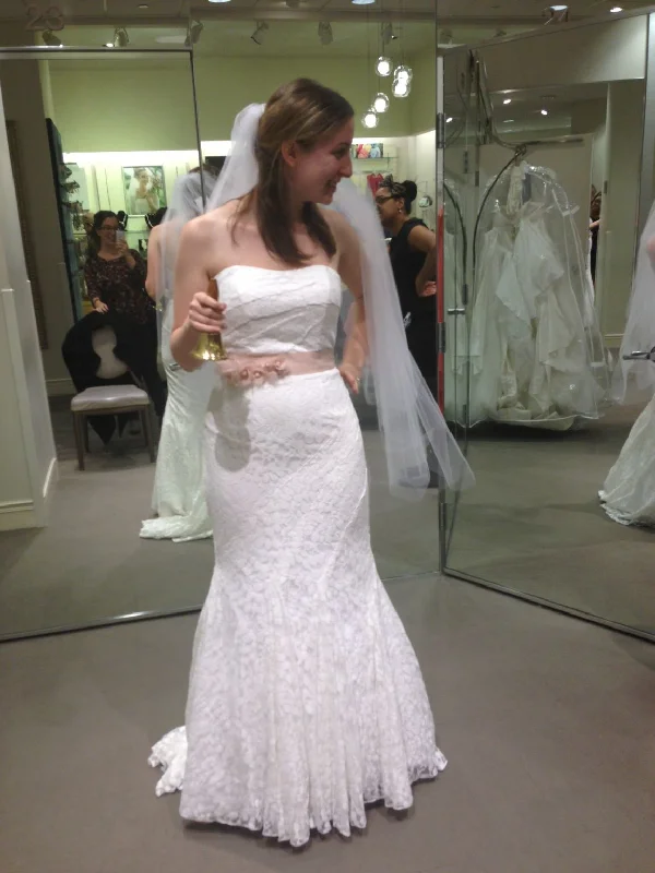 Massive Deals Other Galina Strapless Lace Gown with Ribbon Detail