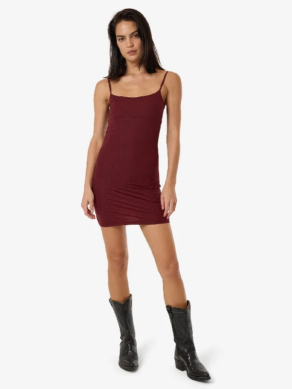 Huge Discounts Petra Mesh Mini Dress - Dark Cherry