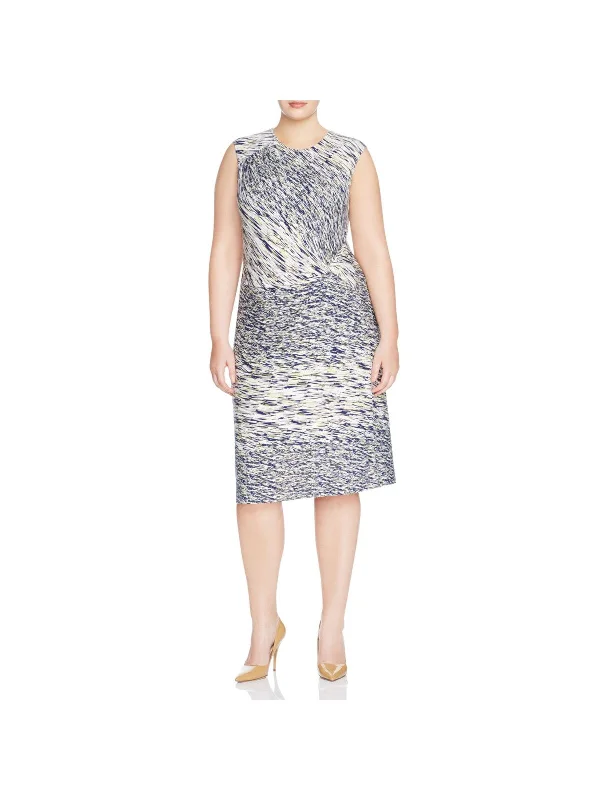 Buy More, Save More NIC+ZOE Womens White Stretch Twist Front Printed Sleeveless Round Neck Knee Length Wear To Work Sheath Dress Buy More, Save More NIC+ZOE Womens White Stretch Twist Front Printed Sleeveless Round Neck Knee Length Wear To Work Sheath Dress