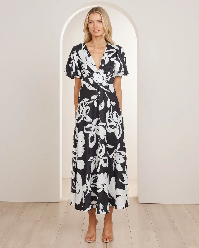Factory Direct Sale Jeanie V-neck Maxi Dress