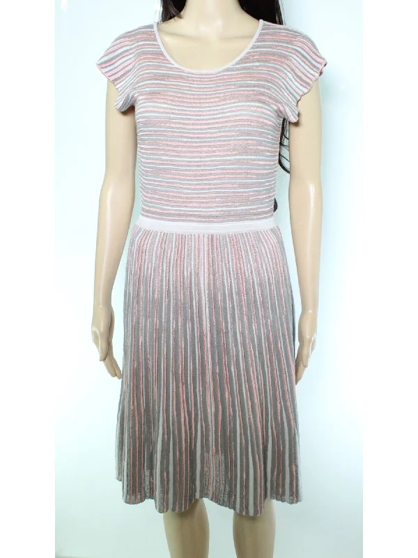 Seasonal Clearance EMPORIO ARMANI Womens Gray Textured Pullover Styling Striped Sleeveless Scoop Neck Knee Length Wear To Work Fit + Flare Dress Seasonal Clearance EMPORIO ARMANI Womens Gray Textured Pullover Styling Striped Sleeveless Scoop Neck Knee Length Wear To Work Fit + Flare Dress