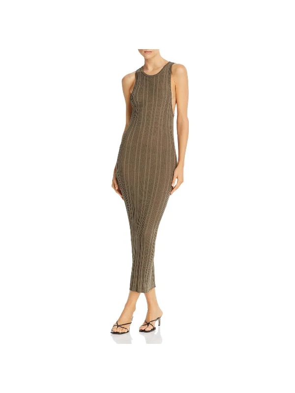 Value Deals REMAIN Womens Green Fitted Ribbed Sleeveless Jewel Neck Midi Party Body Con Dress Value Deals REMAIN Womens Green Fitted Ribbed Sleeveless Jewel Neck Midi Party Body Con Dress