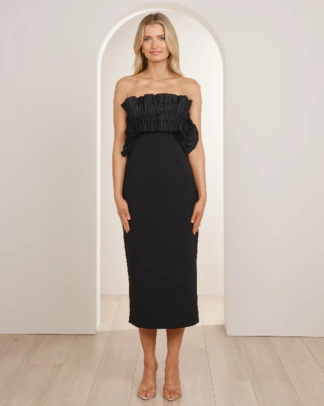 Crazy Deals Peta Frill Detail Midi Dress