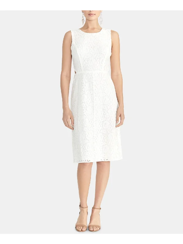 Final Markdown RACHEL ROY Womens White Sleeveless Jewel Neck Midi Formal Sheath Dress Final Markdown RACHEL ROY Womens White Sleeveless Jewel Neck Midi Formal Sheath Dress