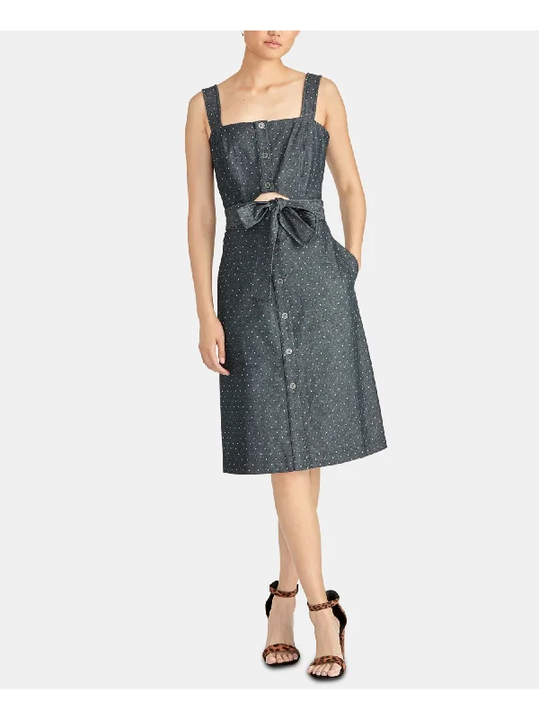 Incredible Offers RACHEL ROY Womens Belted Polka Dot Sleeveless Square Neck Below The Knee Party Shift Dress Incredible Offers RACHEL ROY Womens Belted Polka Dot Sleeveless Square Neck Below The Knee Party Shift Dress