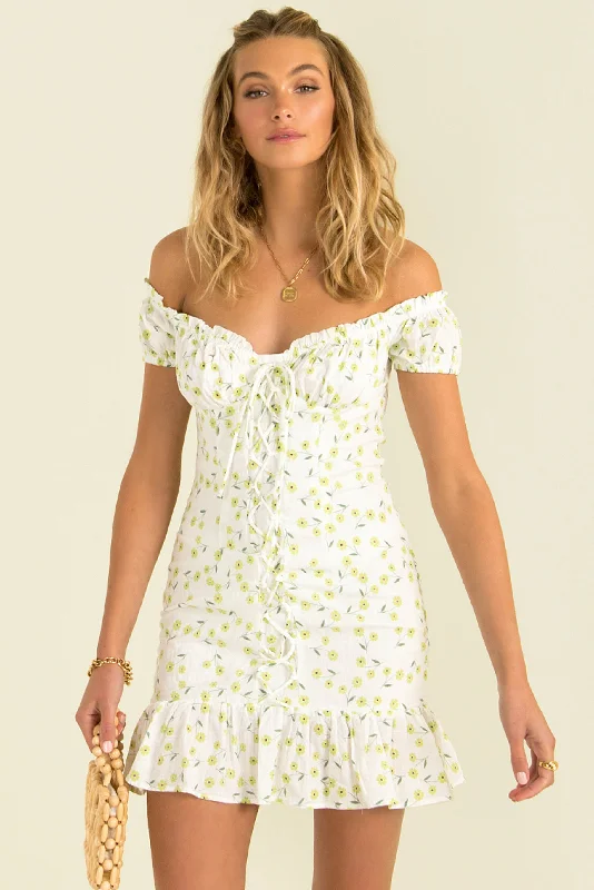 Price Drop Monroe Dress / Green Floral