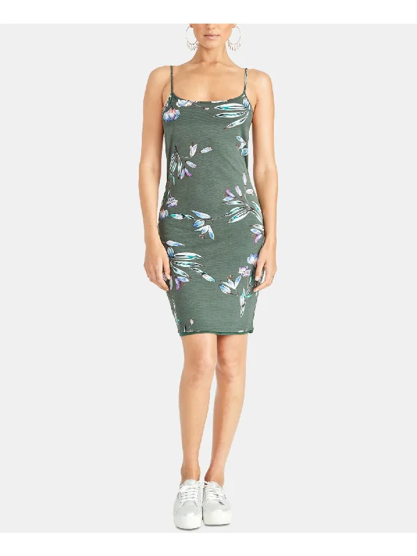 Midnight Madness RACHEL ROY Womens Twist Back Floral Spaghetti Strap Scoop Neck Above The Knee Body Con Dress Midnight Madness RACHEL ROY Womens Twist Back Floral Spaghetti Strap Scoop Neck Above The Knee Body Con Dress