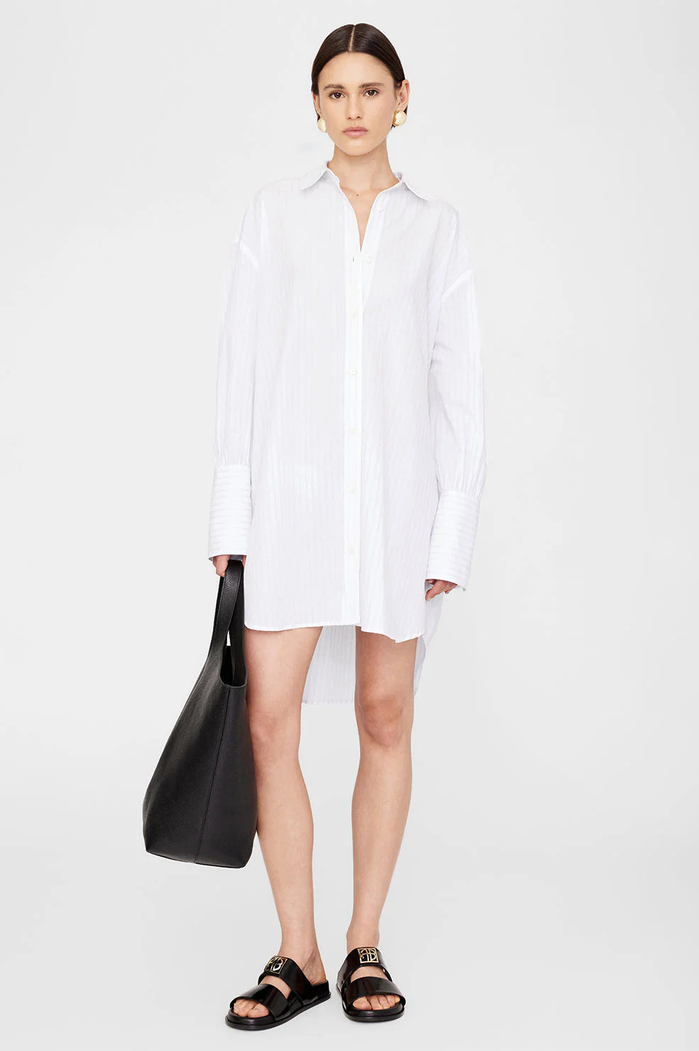 Discount Deals LAKE DRESS WHITE AN BLACK STRIPE - S & M