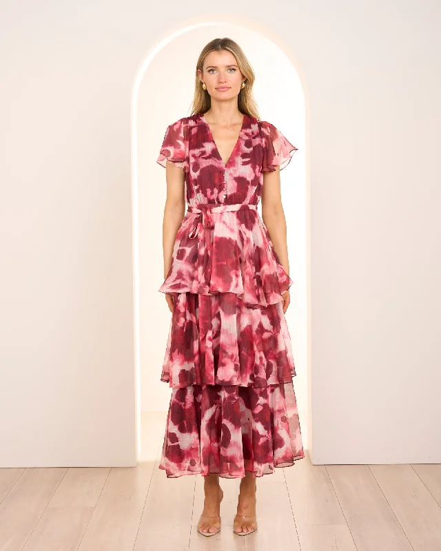 Markdown Madness Nila Frill Tiered Maxi Dress