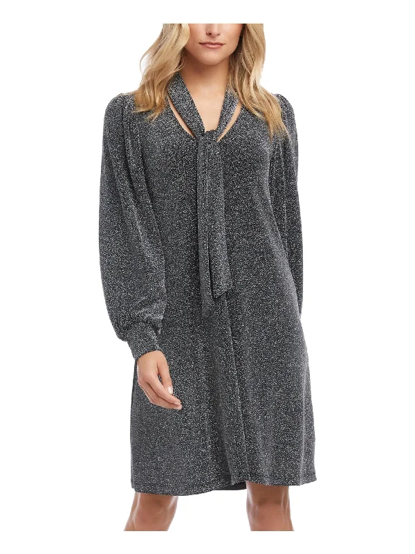 Don’t Miss Out KAREN KANE Womens Embellished Long Sleeve Tie Neck Short Cocktail Fit + Flare Dress Don’t Miss Out KAREN KANE Womens Embellished Long Sleeve Tie Neck Short Cocktail Fit + Flare Dress