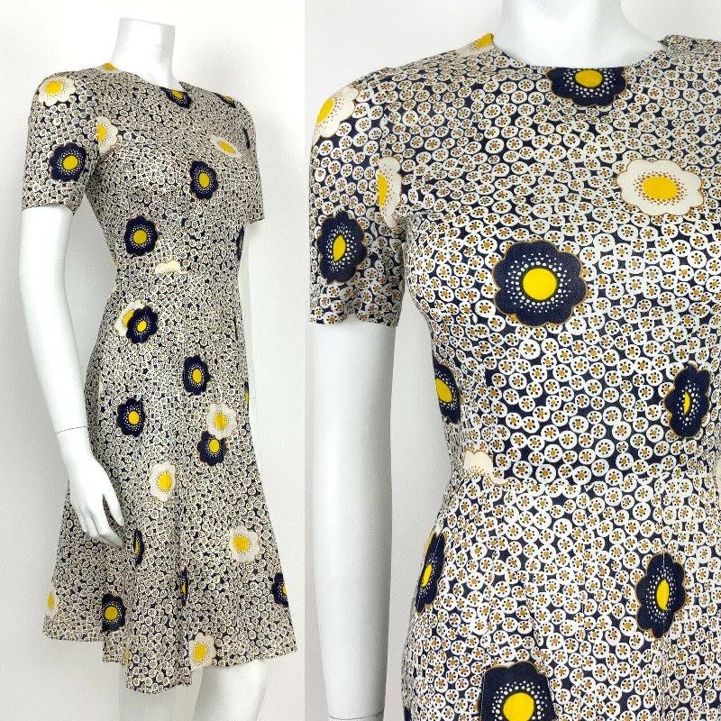 Special Promotion VTG 60s 70s BLUE WHITE YELLOW FLORAL MOD DAISY DOTTY DRESS SUMMER HIPPY 8 Special Promotion VTG 60s 70s BLUE WHITE YELLOW FLORAL MOD DAISY DOTTY DRESS SUMMER HIPPY 8