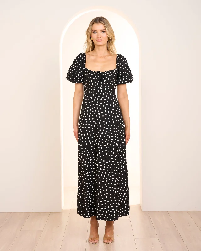 Steals and Deals Kit Puff Sleeve Midi Dress