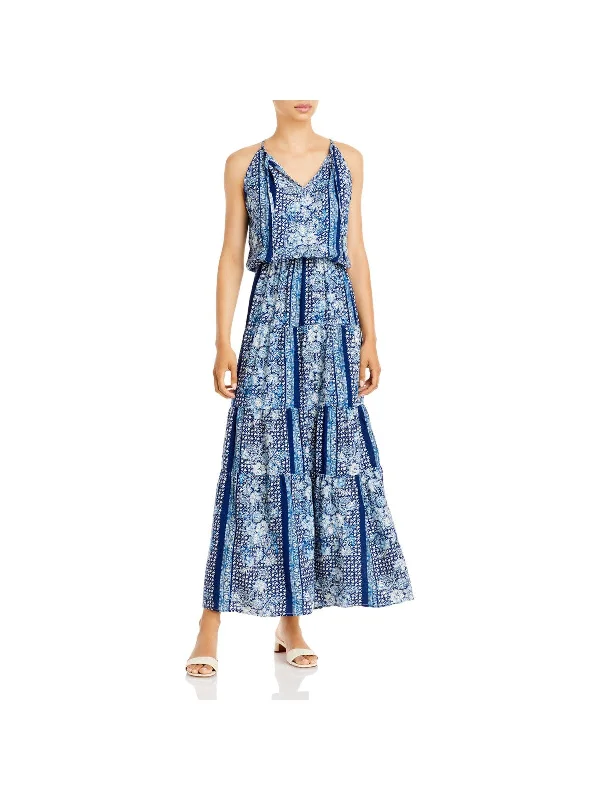 Deal of the Week AVA & ESME Womens Navy Printed Spaghetti Strap V Neck Maxi Fit + Flare Dress Deal of the Week AVA & ESME Womens Navy Printed Spaghetti Strap V Neck Maxi Fit + Flare Dress