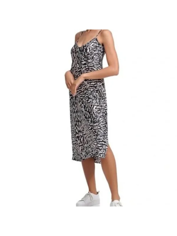 Overstock Sale CALVIN KLEIN JEANS Womens Black Adjustable Slitted Slip Dress Unlined Pullover Printed Spaghetti Strap V Neck Midi Dress Overstock Sale CALVIN KLEIN JEANS Womens Black Adjustable Slitted Slip Dress Unlined Pullover Printed Spaghetti Strap V Neck Midi Dress