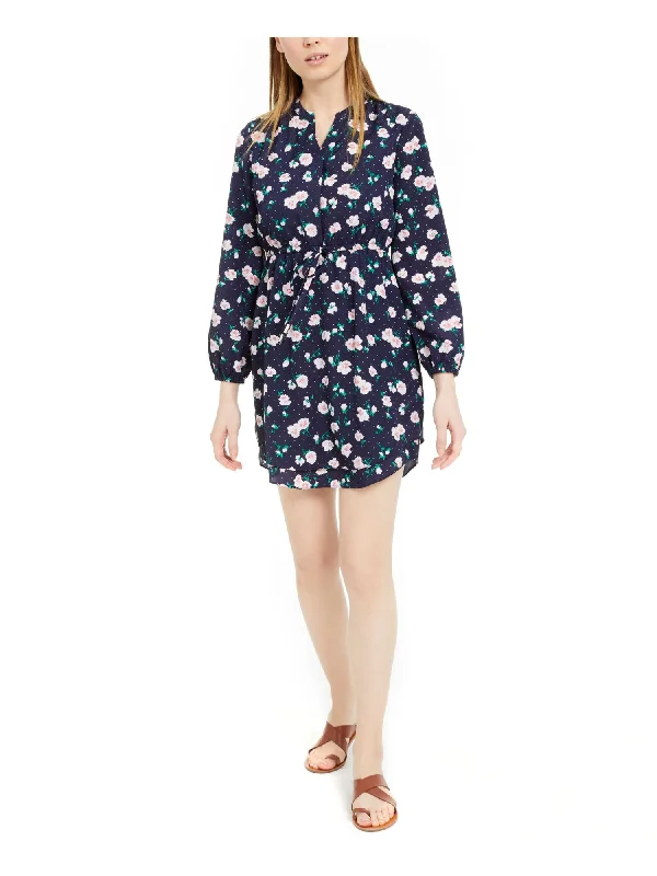 Price Blitz MAISON JULES Womens Floral Long Sleeve V Neck Short Sheath Dress