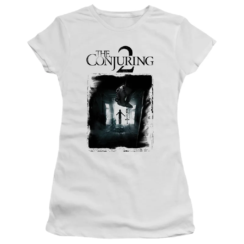 Year-End Sale The Conjuring 2 Juniors T-Shirt Vintage Poster White Tee