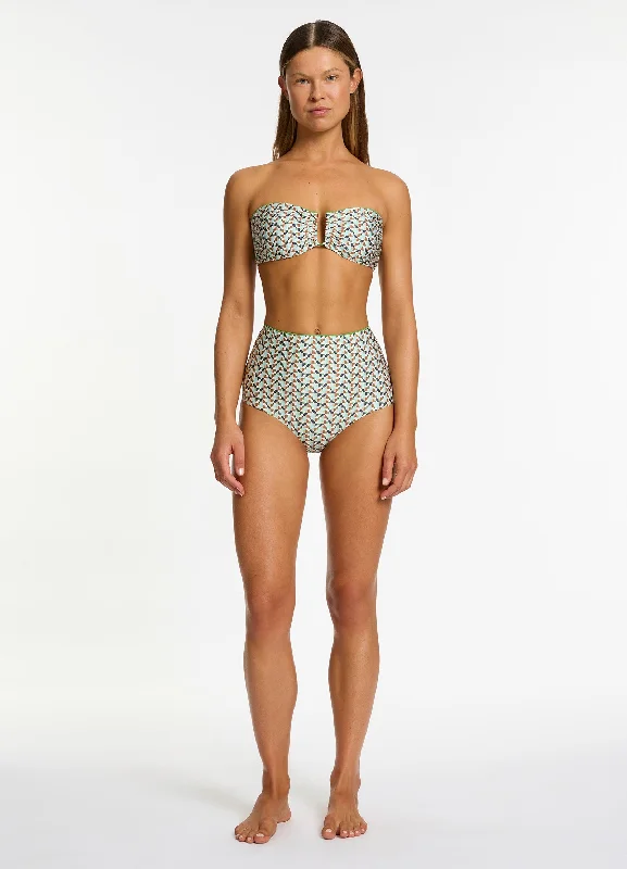 Discount Mania Acacia High Waist Bikini Bottom - Multi