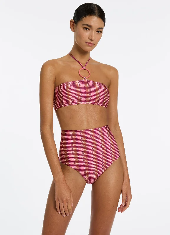 Exclusive Preview Alessia Geo High Waist Bikini Bottom - Peony
