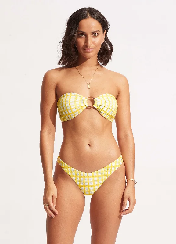 Savings Bonanza Amalfi Check High Cut Pant - Lime Light