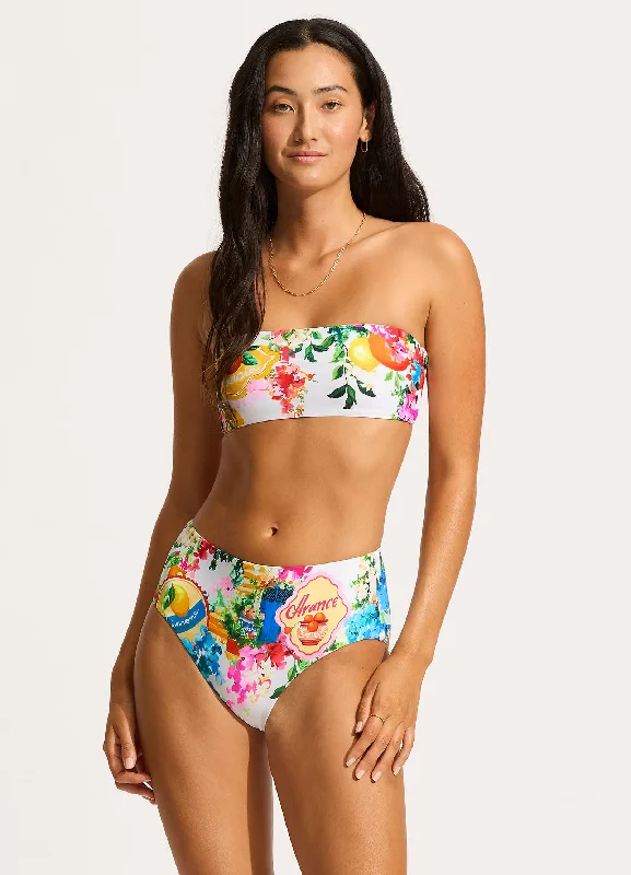 Price Drop Ciao Bella High Waisted Bikini Bottom - White