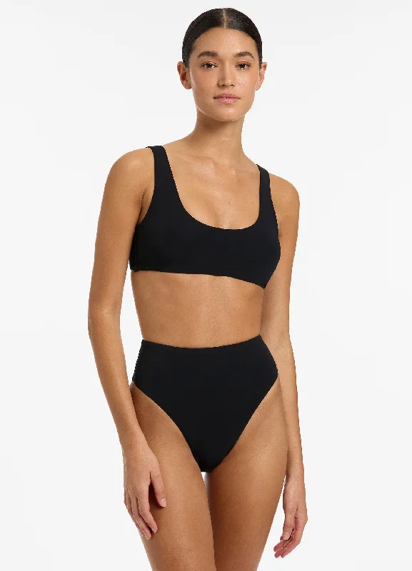 Unmissable Offer Jetset High Waisted Bikini Bottom - Black